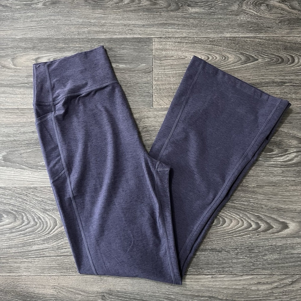Kirkland Signature Women's Purple Brushed Mini Flare Yoga Legging Pockets Sz XXL